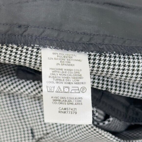 Ann Taylor Factory Womens Black Houndstooth Business Casual Dress Pants Size 6 - Picture 4 of 10